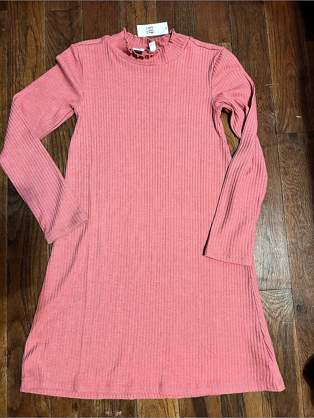 Gap Girls Ribbed Long Sleeve Dress Pink Size Large NWT